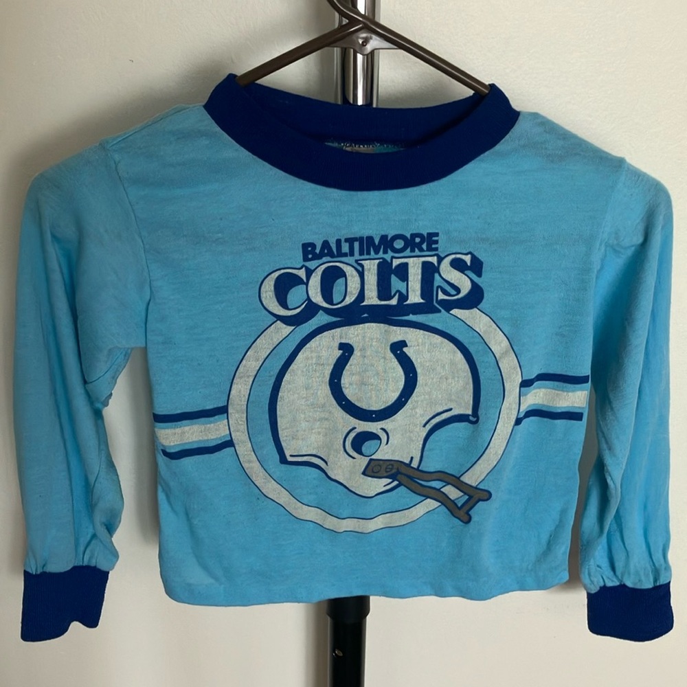 Vintage Baltimore Colts long sleeve kids shirt - Size: 6-6x - 1980s, NFL, blue